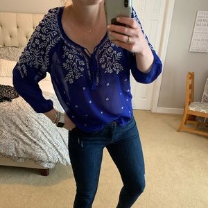 American Eagle embroidered blouse